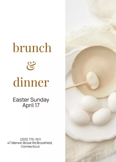 Easter Dinner Announcement with Eggs Easter Flyer