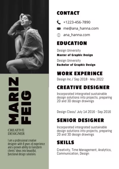 Minimalist Modern Creative Resume Modern Resume Creator