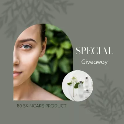 Natural Skincare Products Set Giveaway Announcement Instagram Ads