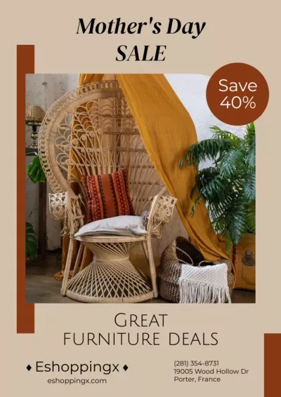 Furniture Sale on Mother's Day Sale Posters