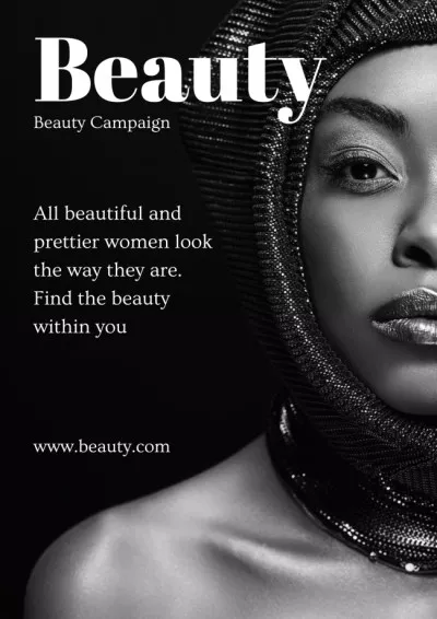 Beauty Campaign with Beautiful African American Woman Campaign Posters