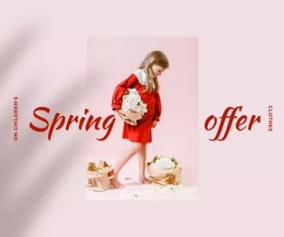 Spring Sale announcement with little Girl Facebook Posts