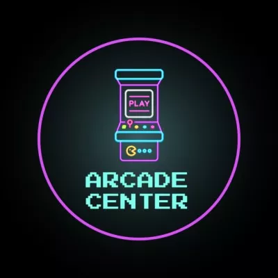 Arcade Center logo design Neon Logos
