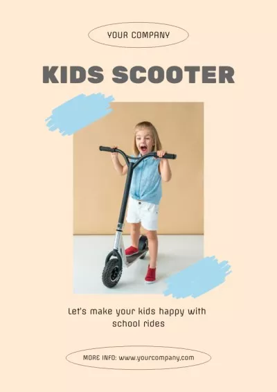 Advertising of Children's Scooters with a Little Girl Student council Posters