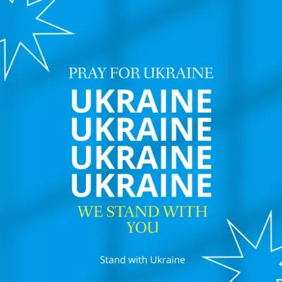 Pray for Ukraine Quote on Blue