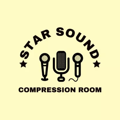Recording Studio Advertisement with Microphones Band Logo Maker