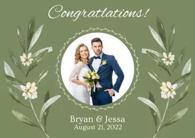 Wedding Announcement with Happy Newlyweds Save the Date Cards
