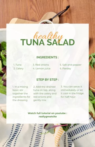 Healthy Tuna Salad Recipe Cards
