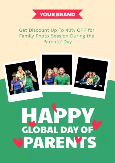 Announcement of Discount on Photo Shoot for Parents' Day Photo Posters