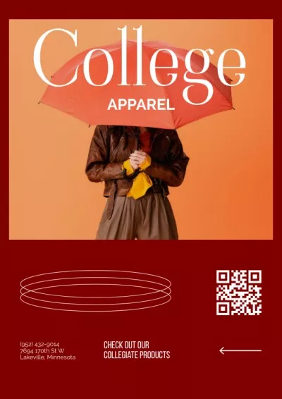 College Apparel and Merchandise Ad with Stylish Umbrella Student council Posters