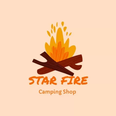 Tourism Store Emblem with Bonfire Fire Logos