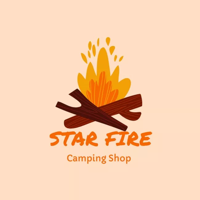 Tourism Store Emblem with Bonfire