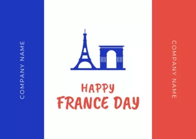 French National Day Celebration Announcement Thanksgiving Cards