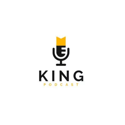 King Podcast With Mic Band Logo Maker