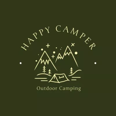 Camping Ad with Image of Mountains Mountain Logos