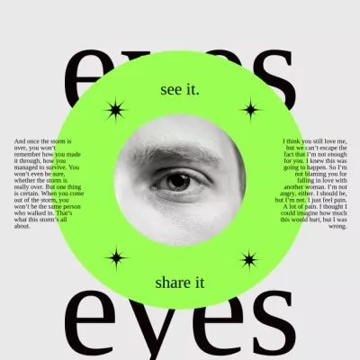 Creative Music Album Announcement with Eye Album Covers