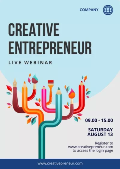 Live Webinar for Creative Entrepreneurs Conference Flyers
