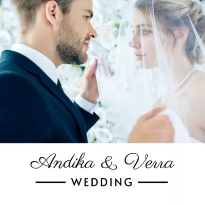 Beautiful Bride with Her Handsome Groom Photo Book
