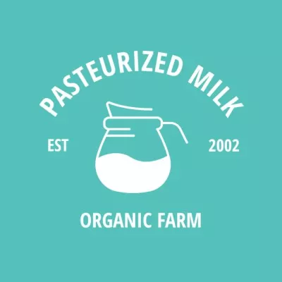 Advertisement for Pasteurized Milk from an Organic Farm Farm Logos