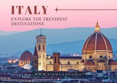 Ad of Italian Trendiest Destinations Postcards