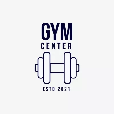 Announcement of Gym with Dumbbell Fitness Logos
