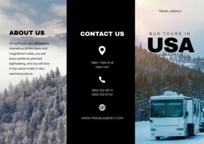 Bus Travel Tours to USA Brochure Maker