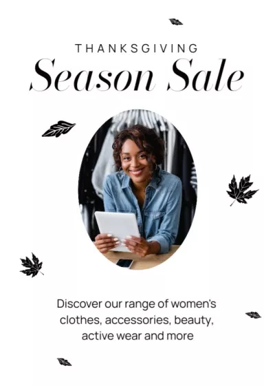 Seasonal Sale on Thanksgiving Announcement Flyers