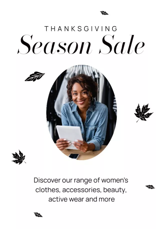 Seasonal Sale on Thanksgiving Announcement