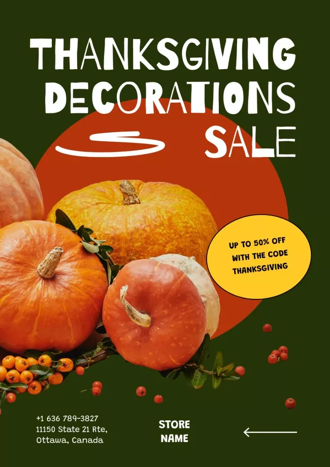 Decorative Pumpkins Sale on Thanksgiving