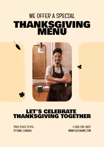 Thanksgiving Holiday Menu Announcement Thanksgiving Posters