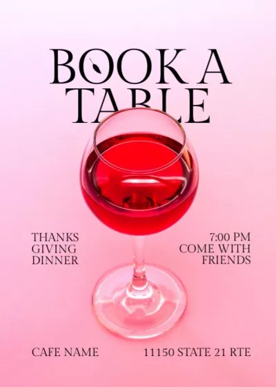 Book a Table for Thanksgiving Dinner Flyers