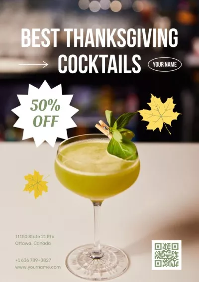 Cocktails Ad on Thanksgiving Thanksgiving Posters