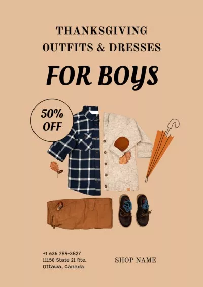 Clothes for Boys Offer on Thanksgiving Posters