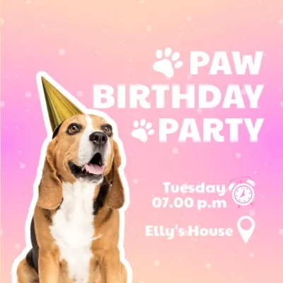 Invitation to Dog Birthday Party