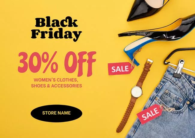 Female Clothes Sale on Black Friday Cards