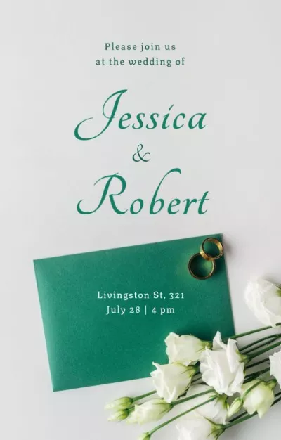 Wedding Announcement With Engagement Rings Wedding Invitations