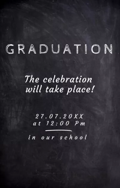 Graduation Celebration Announcement With Blackboard Graduation Invitations