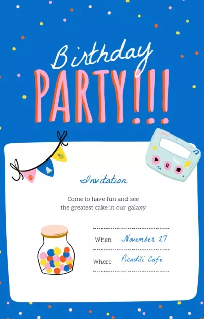 Birthday Celebration Announcement With Decorations Birthday Invitations