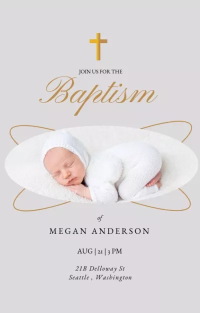 Baptism Ceremony With Cute Newborn Baptism Invitations