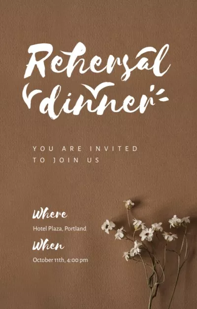 Rehearsal Dinner Announcement With Tender Flowers Rehearsal Dinner Invitations
