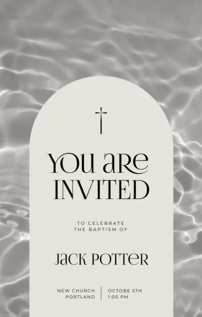 Baptism Celebration Announcement With Christian Cross Baptism Invitations