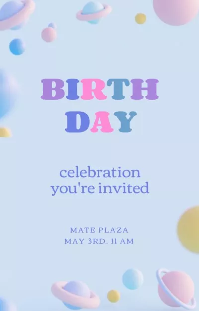 Birthday Party Celebration Announcement Birthday Invitations