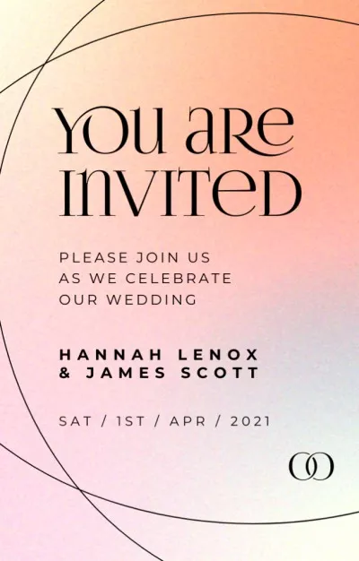 Wedding Day Announcement On Colorful Gradient Engagement Invitations