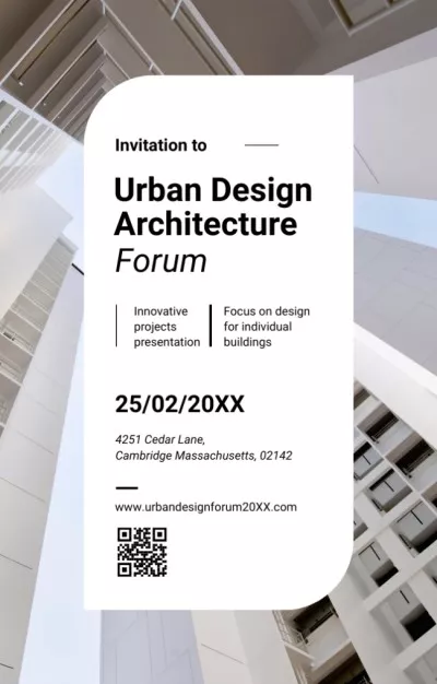Modern Buildings Perspective On Architecture Forum Announcement Invitations