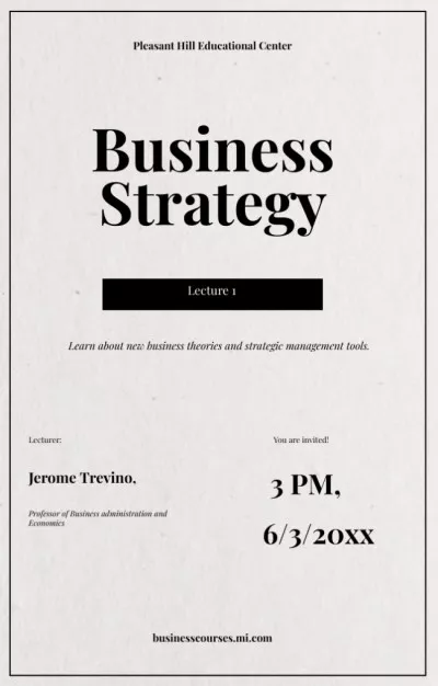 Thought-provoking Business Strategy Lectures From Professor Invitations