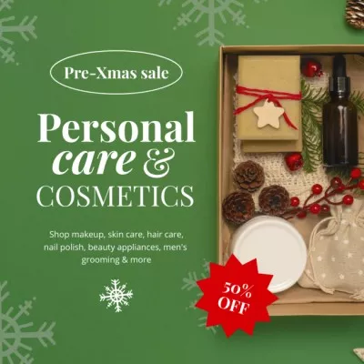 Personal Care and Cosmetics Sale on Christmas Instagram Posts