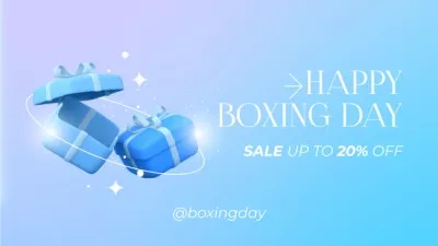 Sale for Happy Boxing Day in blue