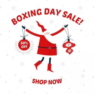Boxing Day Sale Ad with Santa Claus
