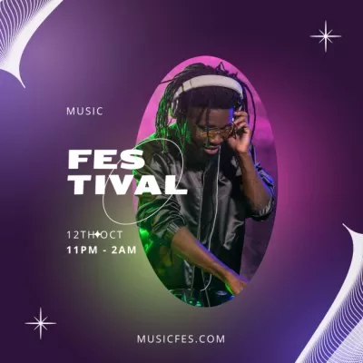 Music Festival Announcement with African American DJ