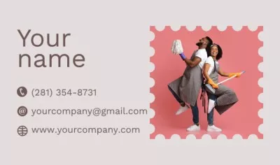 Cleaning Company Contacts Information Business Cards